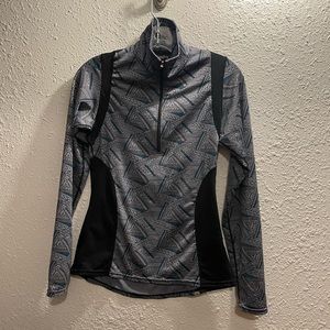 Kerrits Horseshoe‎ Equestrian Long Sleeve Quarter Zip Tight Fit Top.#Ac …